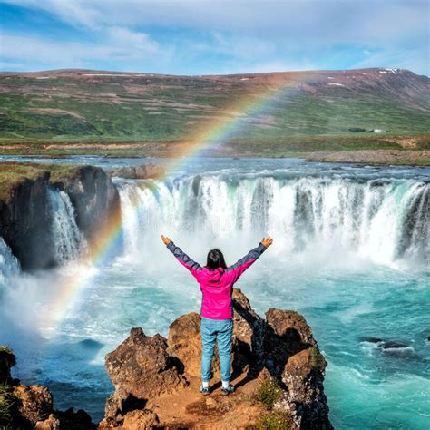 The Godafoss Waterfall In North Iceland Editorial Image