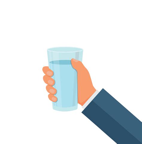 Hand Holding Glass Of Water 21213160 Vector Art At Vecteezy