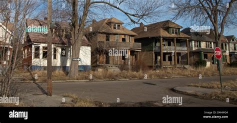 Detroit Michigan Abandoned Buildings And Vacant Lots Characterize