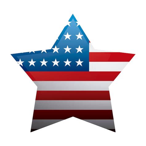 Bandera Del Estado De Estados Unidos En Forma De Estrella Vector Premium