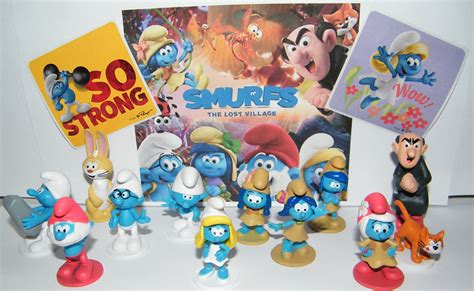 The Lost Village Smurfs Deluxe Figure Toy Set Of 14 With Figures And