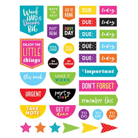 Colorful Planner Stickers Tcr8195 Teacher Created Resources