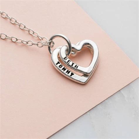 Personalised Baby Names Hearts Necklace By Posh Totty Designs
