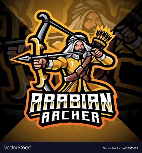 Arabian Archer Esport Mascot Logo Design Vector Image