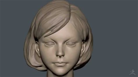 Zbrush Sculpting Girl With Short Cut Hair Wip01