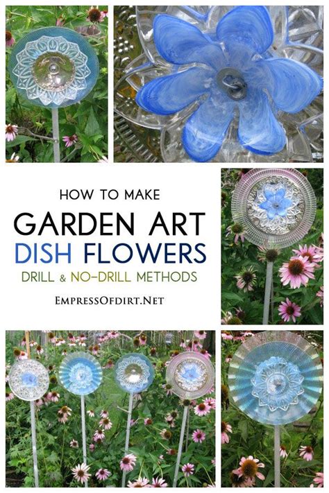 How To Make Garden Art Flowers From Dishes Garden Easy