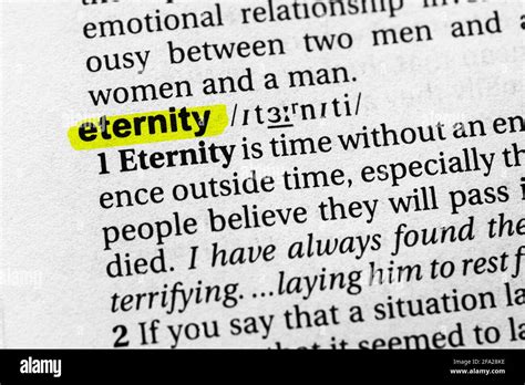 Highlighted Word Eternity Concept And Meaning Stock Photo Alamy