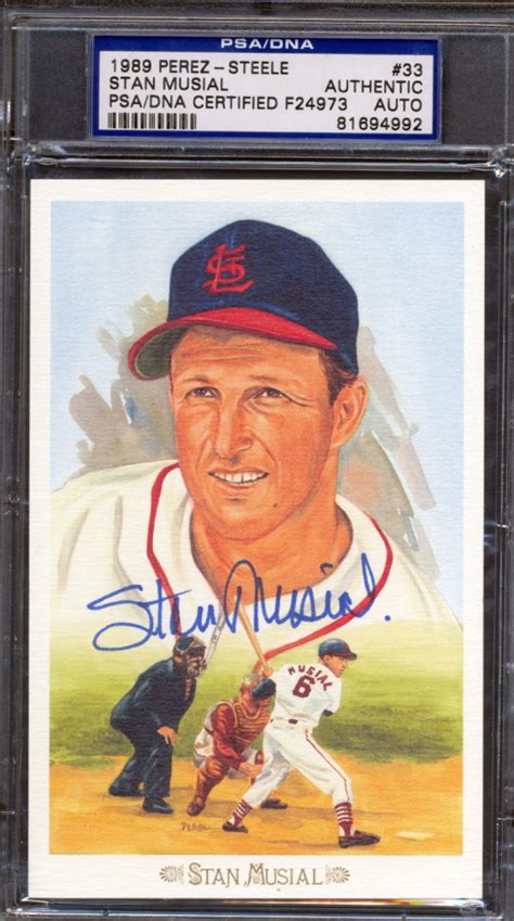 Stan Musial Signed Le 1989 Perez Steele Galleries Hall Of Fame Postcard