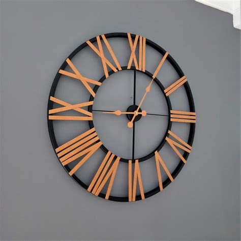 Extra Large Metal Rustic Wall Clock 48 Inch Farmhouse Round Etsy