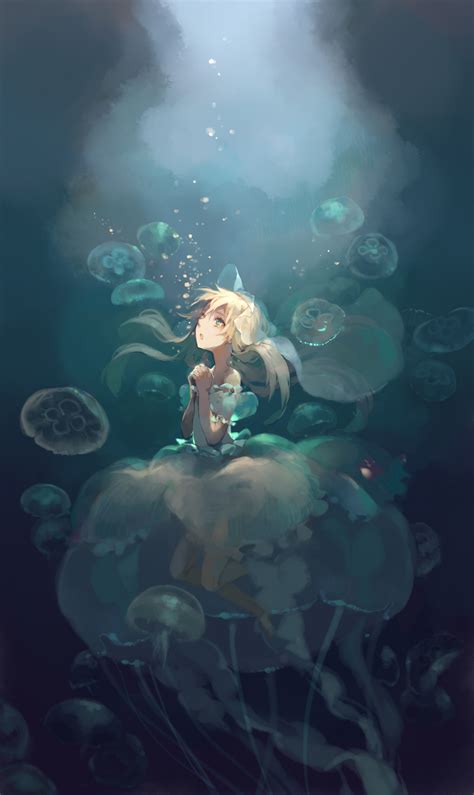 Qualle Jellyfish Underwater Unterwasser Anime Dress Water