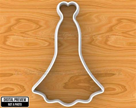 Wedding Dress Cookie Cutter Selectable Sizes Sharp Edge Upgrade