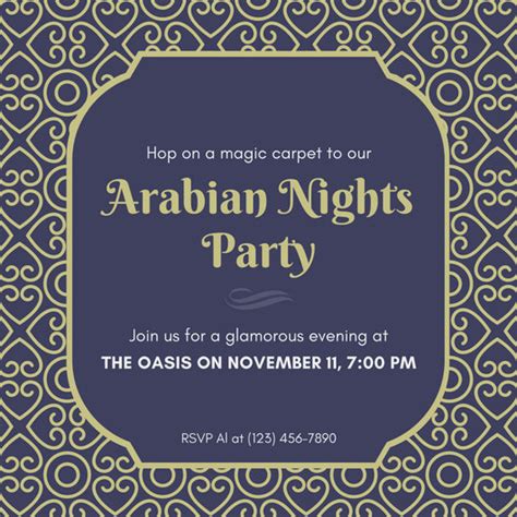 customize  arabian nights invitation templates