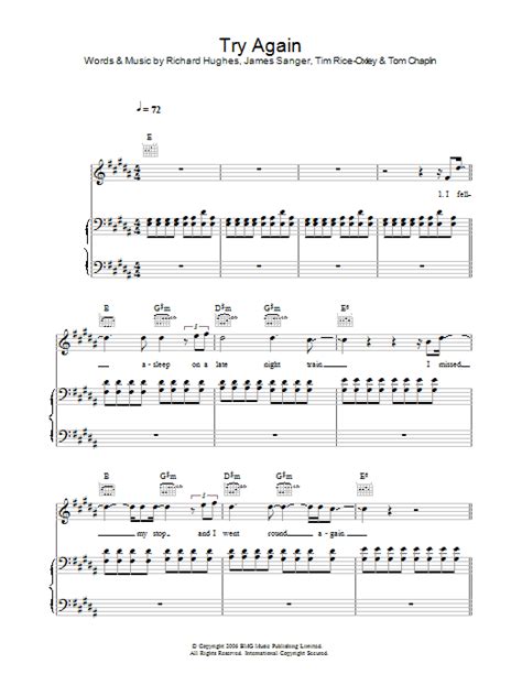 Download Keane Try Again Sheet Music And Pdf Chords Flute Solo Pop
