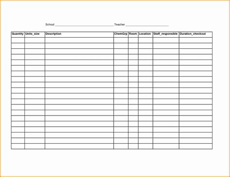 Printable Blank Inventory Spreadsheet Inventory Spreadshee