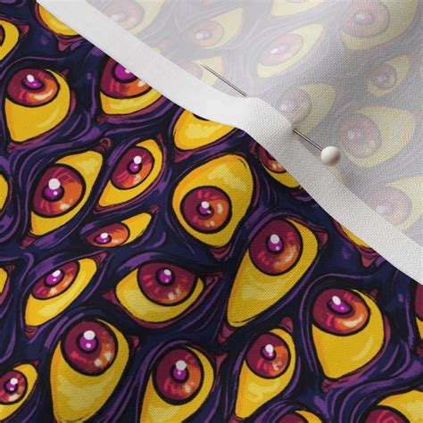 Wall Of Eyes In Dark Purple Fabric Spoonflower