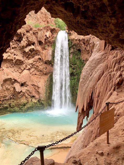 The Descent To Mooney Falls From Havasupai Campground