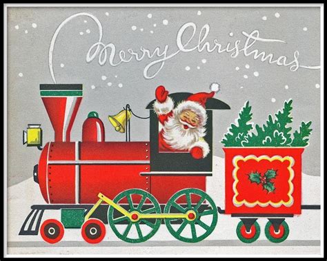Pin By Nancy Rofkahr On Santa Using Other Means Of Travel Vintage Christmas Cards Vintage