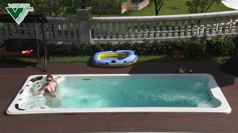 Jy8601 4 Seats Acrylic Outdoor Large Swimming Pool Massage Best 5 Meter Dual Zone Swim Spa Buy