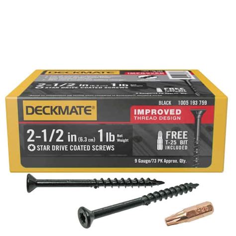 Deckmate 9 X 2 12 In Black Star Flat Head Wood Deck Screw 1 Lb