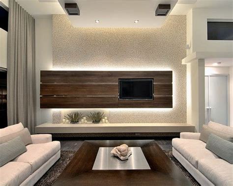 Give the illusion of floating your furniture by slightly pulling it away from one or two walls and blocking the space created. Living Room : Amazing Floating Tv Stand Living Room Furniture With Brown Varnished Wood Tv Wall ...