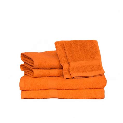 Espalma Deluxe 6 Piece Cotton Terry Bath Towel Set In Orange 843501