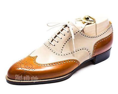 Handmade Mens Two Tone Oxford Wing Tip Leather Lace Up Shoes Made To