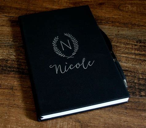 Personalized Diary Notebook Monogrammed Journal Engraved Etsy
