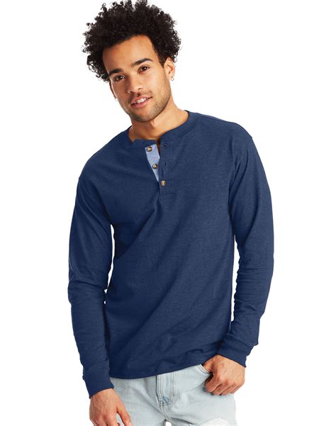 Thousands Of Items Added Daily Hanes Mens Long Sleeve Beefy Henley