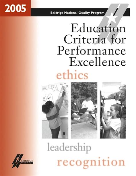 Pdf Baldrige National Quality Program Education Criteria For