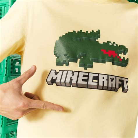 Unisex Lacoste X Minecraft Print Organic Cotton T Shirt Mens T