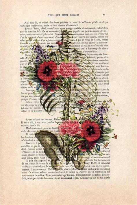 Discover more posts about heart drawing. Anatomy Rib Cage Print Flower Art Illustration Dictionary ...