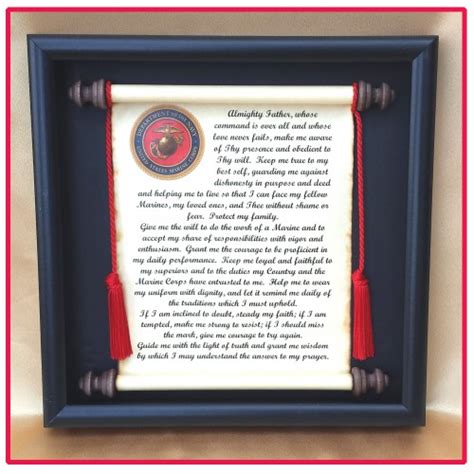 8 1 2 X 11 Marine Corps Prayer Plaque Scrolls Unlimited Inc
