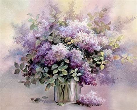 Lilacs Flowers Art Print Of Watercolor Painting Flower