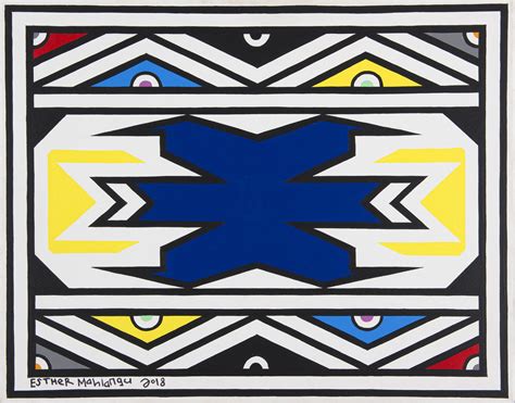 Untitled Blue Centre By Esther Mahlangu Strauss And Co
