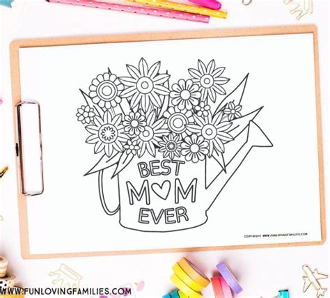 They are surrounded in a heart frame with smaller hearts around them. Mother's Day Coloring Pages Free Printables - Fun Loving ...