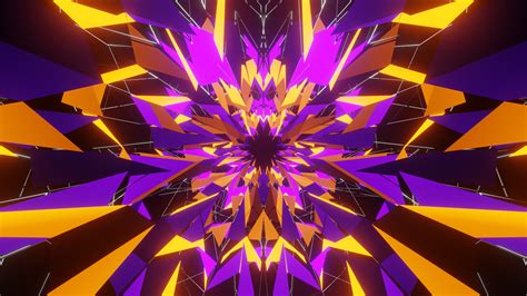 Purple Yellow Pink Geometry 4k Hd Abstract Wallpapers Hd