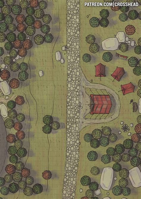 Crossheadstudios Forest Roadside Camp Battlemap For Dandd Dungeons And