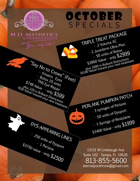 Awesome October Anti Aging Specials At Md Aesthetics And Wellness Institute No Tricks Here Only