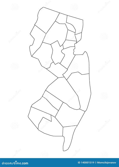 Mapa De Los Condados Del Estado De Los E E U U De New Jersey