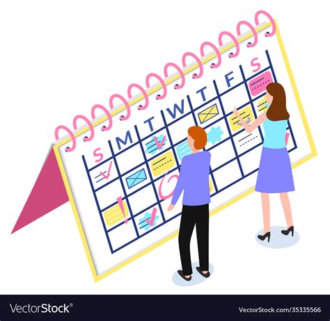 Calendar And Business Planning Schedule And Time Vector Image