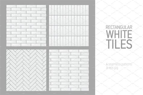 Modern rectangular white tiles ~ Graphic Patterns ~ Creative Market
