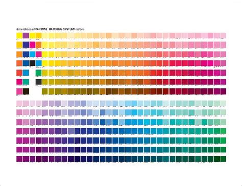 15 Word Pantone Color Chart Templates Free Download Riset