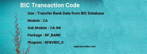 Find swift code & bic code for all banks in united kingdom. BIC SAP tcode for - Transfer Bank Data from BIC Database