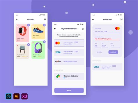 Shopping Ui Kit Payment And Wishlist Uplabs