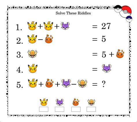 8 Exciting Pokémon Math Worksheets 22 Free Pages