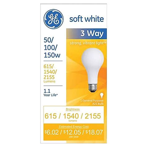 Ge Soft White Light Bulb 3 Way 50100150 Watt Home And Office Fast
