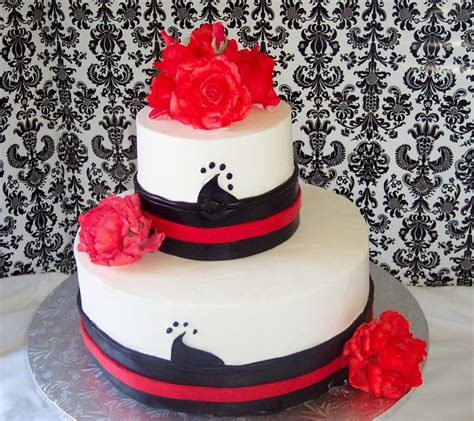 Red And Black Wedding Cake