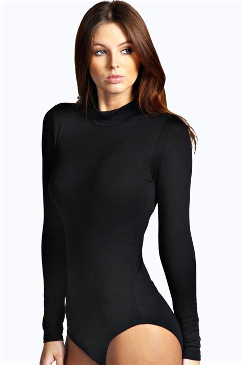High Neck Long Sleeve Bodysuit Bodysuit Fashion Leotard Fashion