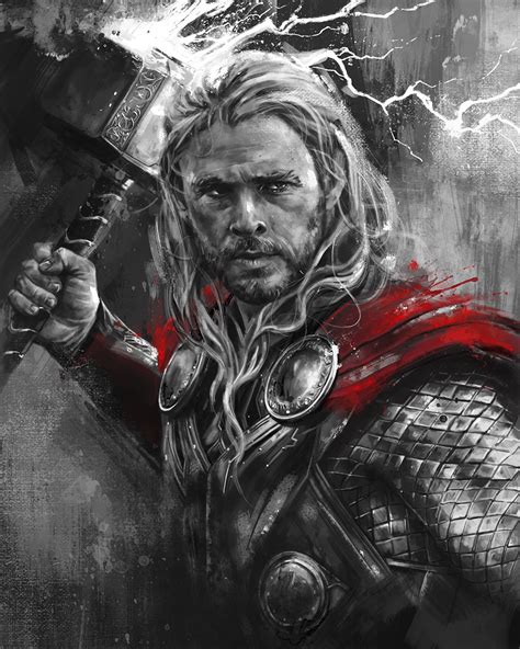 Thor Illustrated Print On Behance