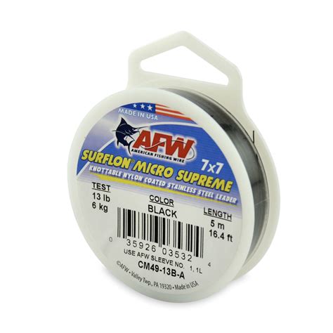 Afw Surflon Micro Supreme Nylon Coated 7x7 Stainless Leader